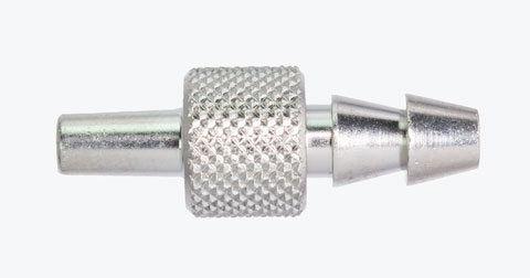 A1282 Male Luer to 0.240" O.D. Barb (3/8" round body,knurled)